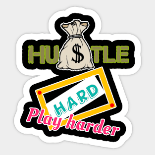 Hustle Hard Tee Sticker